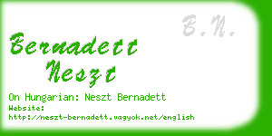 bernadett neszt business card